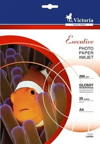 Fotopapier "Executive", für Tintenstrahldrucker, hochglänzend, A4, 260g, VICTORIA 20 Blatt